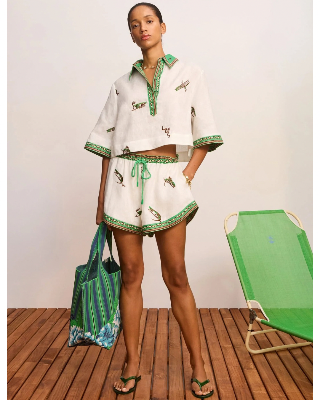Wanda Embroidered Shirt by Alemais