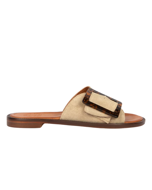 Biarritz Buckle Sandal in Suede by Penelope Chilvers