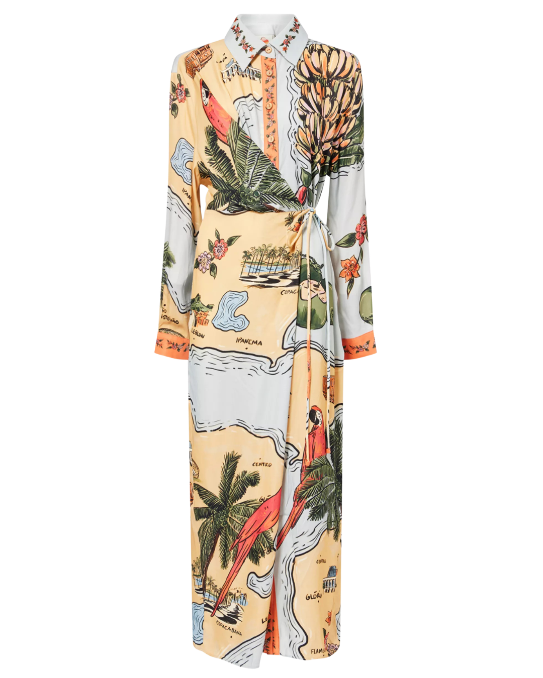Beaches Path Collared Buttoned Maxi Dress by Farm Rio