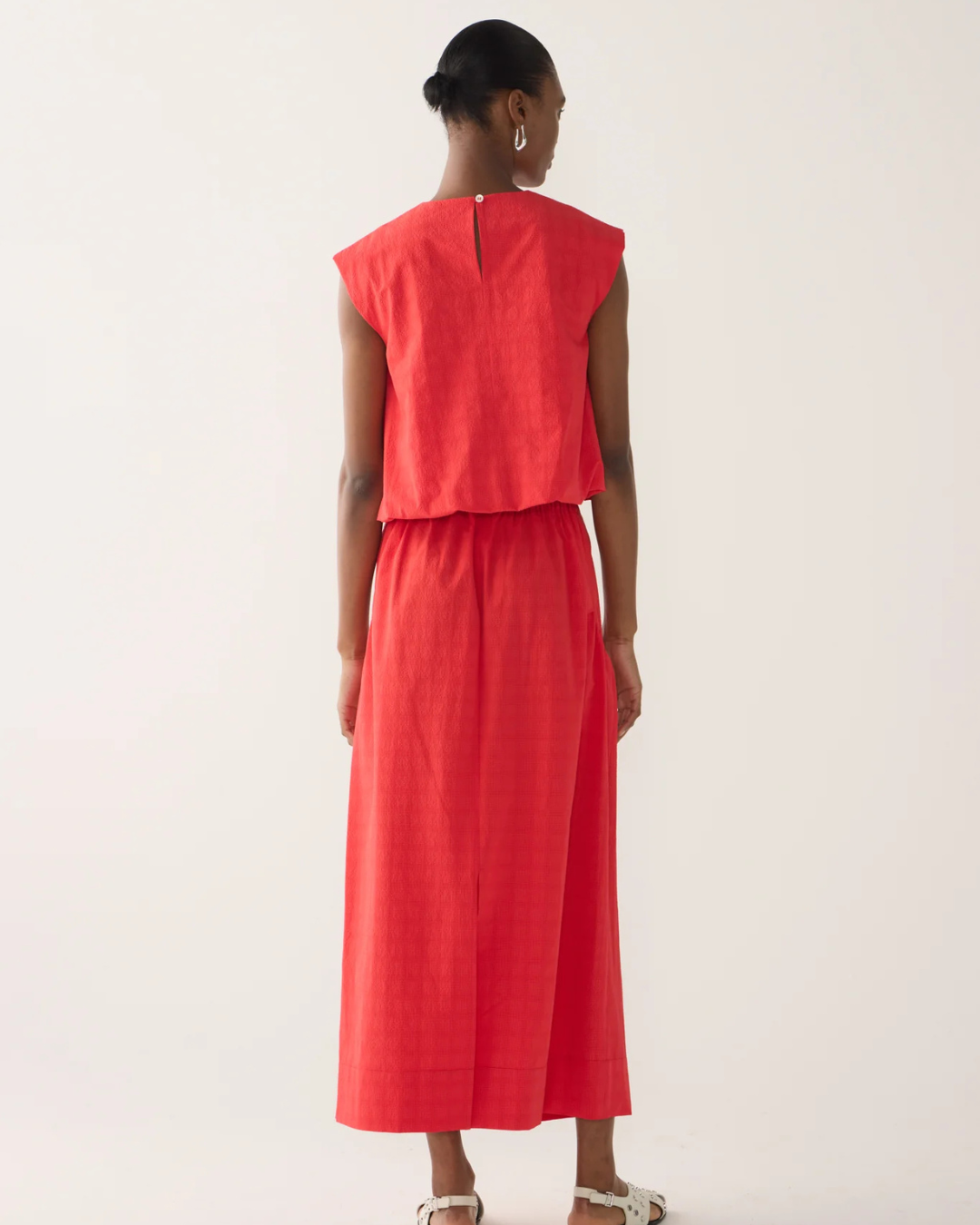 Jewel Top in Red Seersucker by Foemina