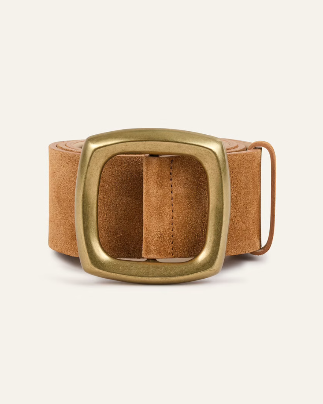 Bianca Wide Suede Belt in Cognac by BA&SH
