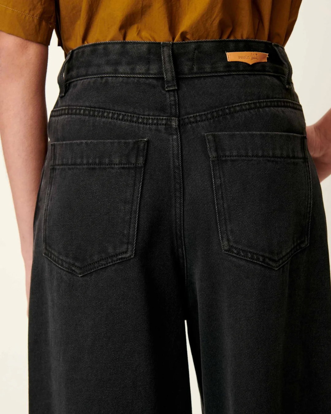 Dalt Jeans in Black by Sessùn
