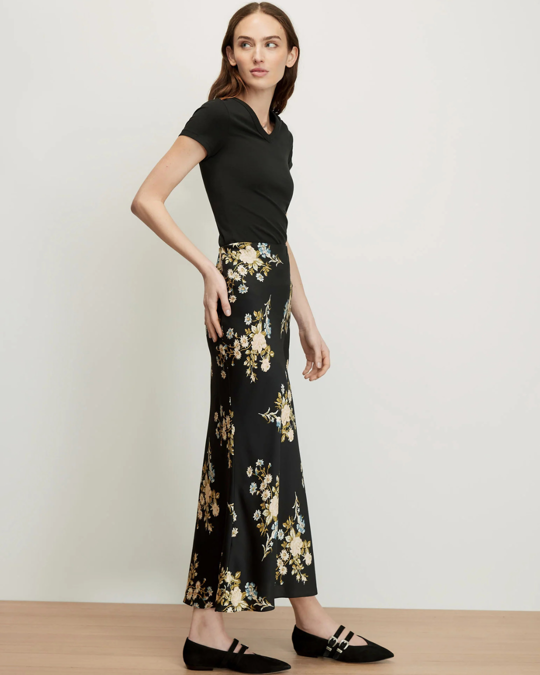 Clover Skirt in Black Multi by Veronica Beard