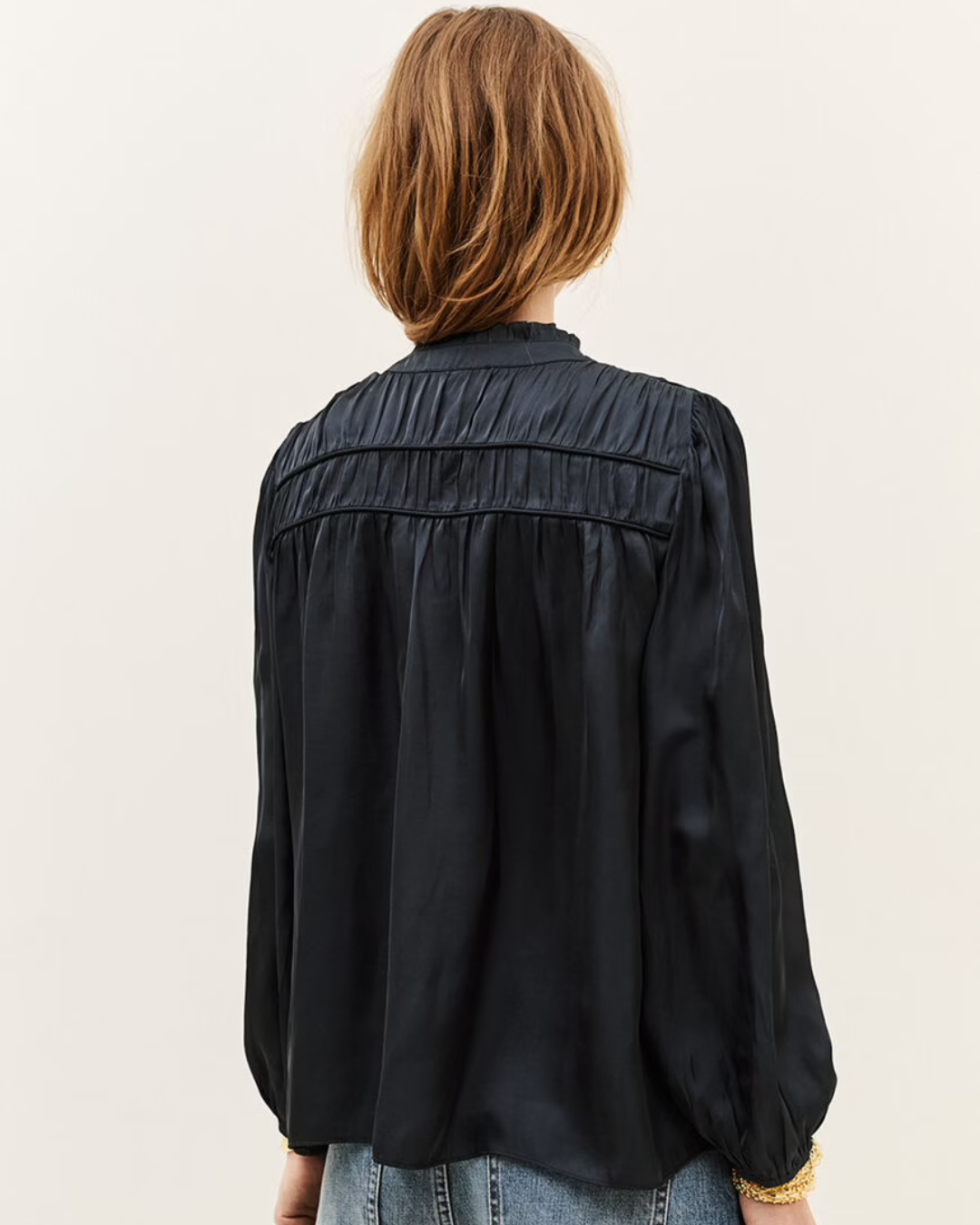 Cessia Blouse in Navy by BA&SH