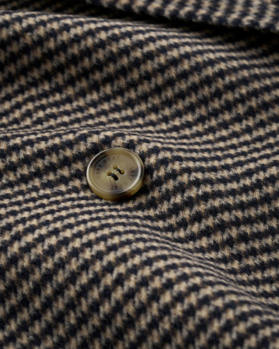 Oversized Houndstooth Coat in Black & Beige by Soft Goat