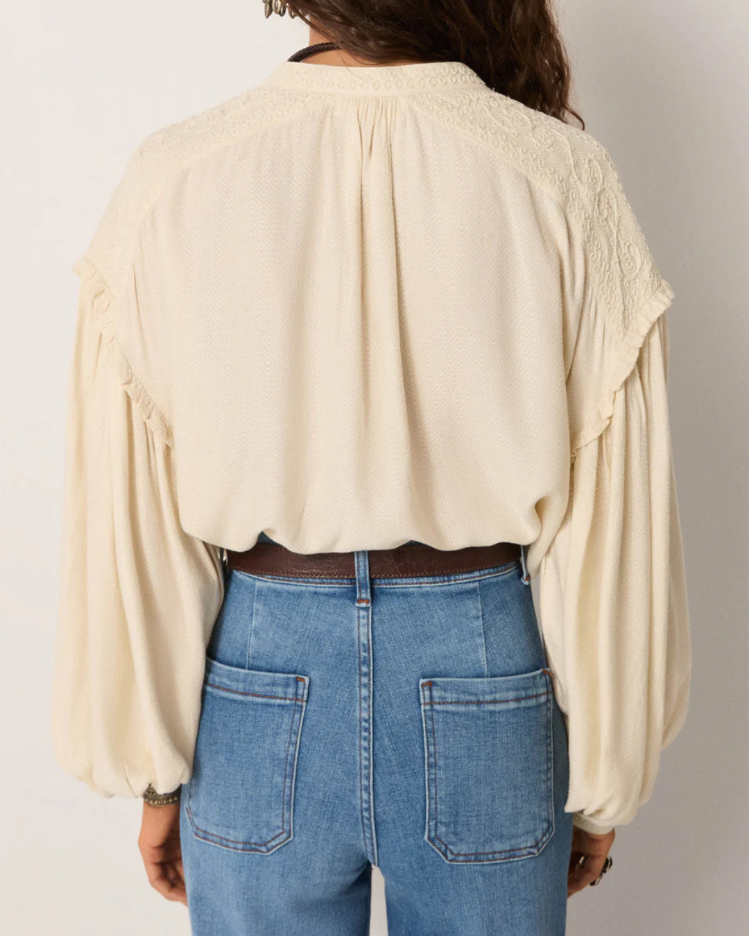 Vega Blouse in Soft Ecru by Maison Hotel