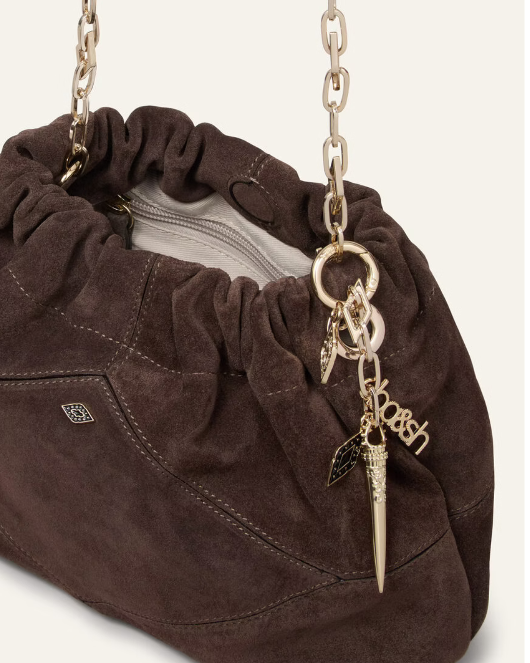 Suede Mini June Tote in Chocolate by BA&SH