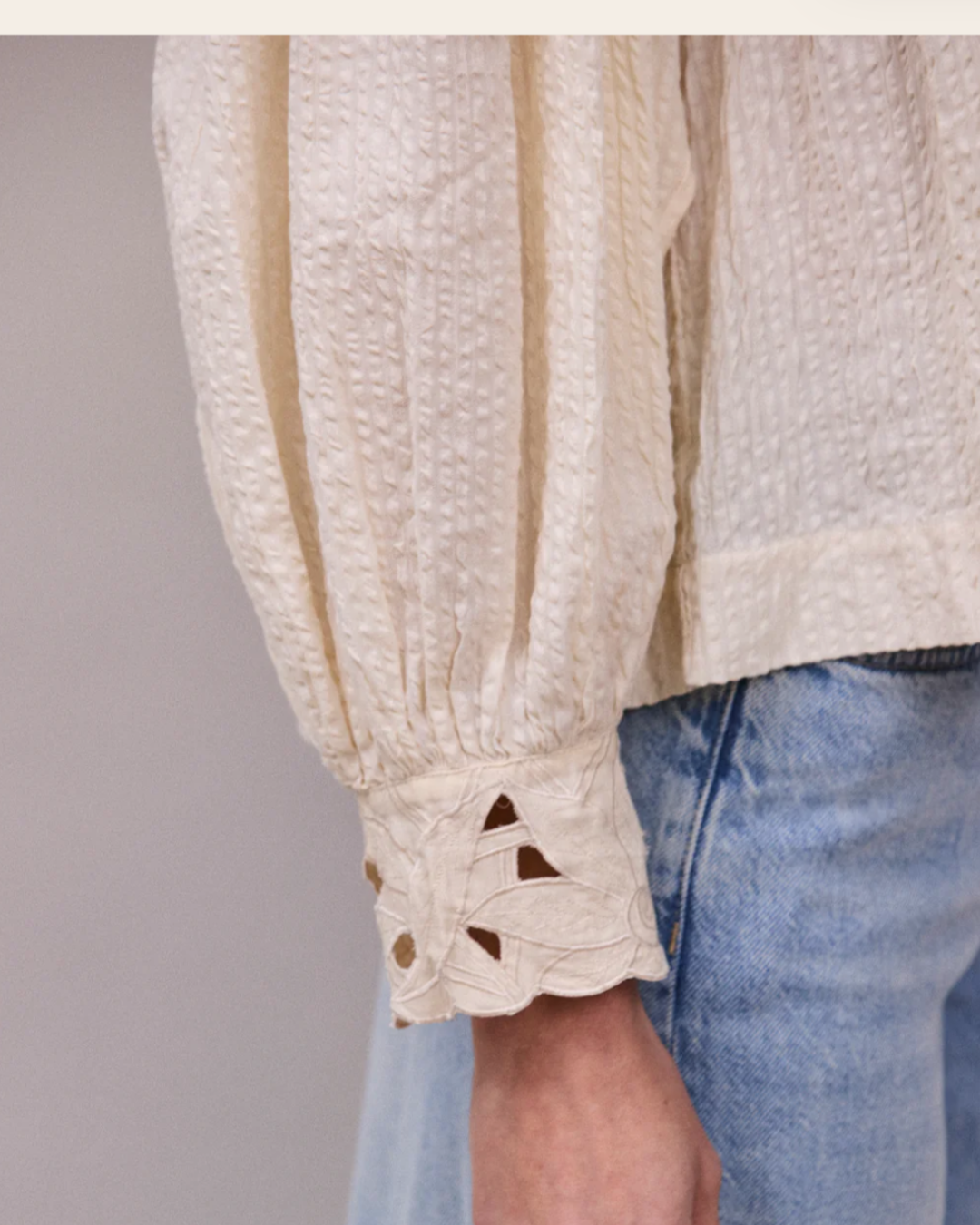 Lily of the Valley Blouse in Oyster by FAUNE