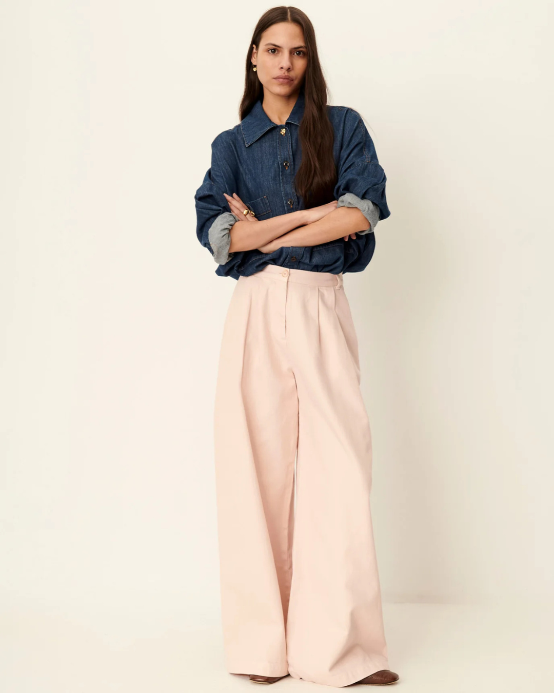 Tamayo Wide Leg Jeans in Ballerina by Sessùn