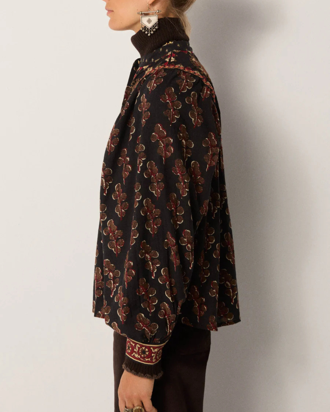 Scarlet Blouse in Black Coffee by Maison Hotel