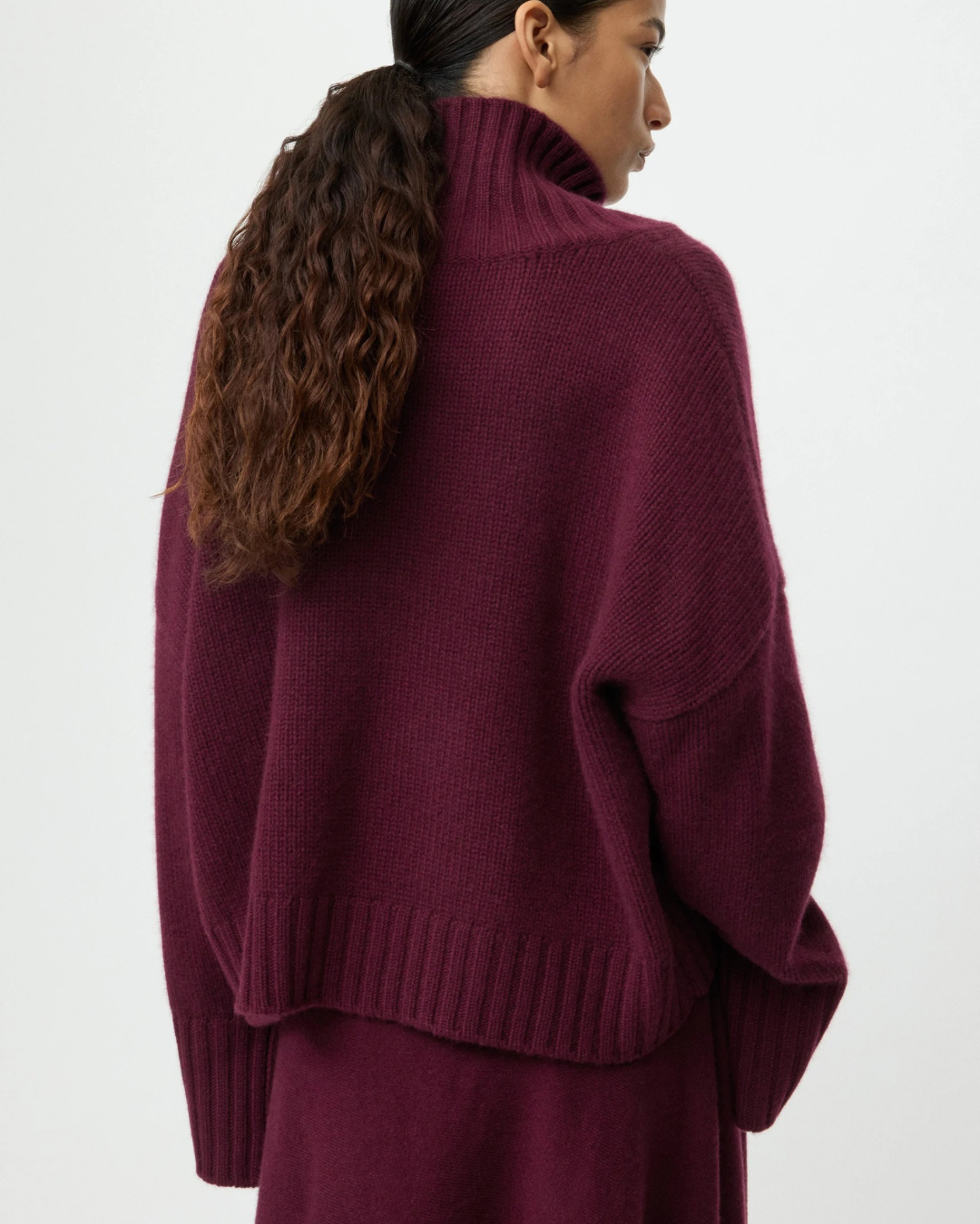 Girlfriend Turtleneck in Bordeaux by Soft Goat