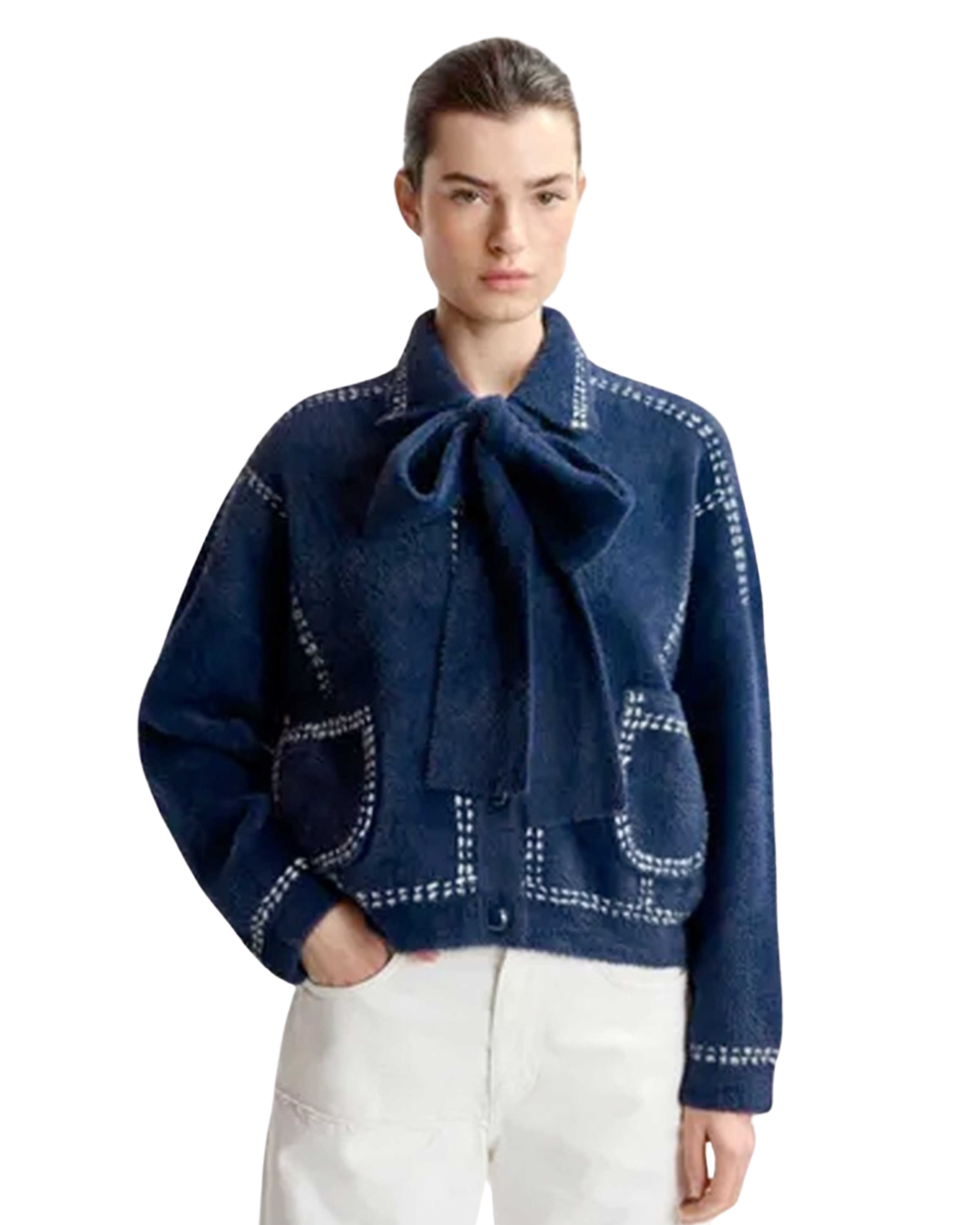 Ihoops Cardigan in Navy by Essentiel Antwerp