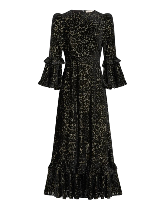 Chiara Dress in Black & Gold by Queens of Archive