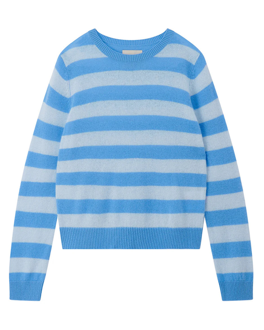 Cashmere Stripe Crew in Skylar Azure by Jumper 1234