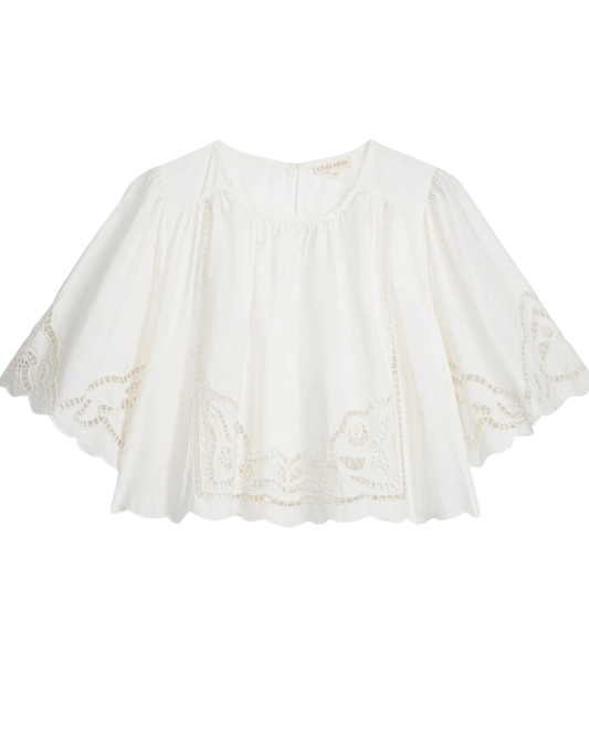 Louvia Blouse in Off White by Louise Misha