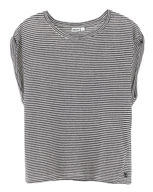 Vlyn Striped Tee in Black by Bellerose