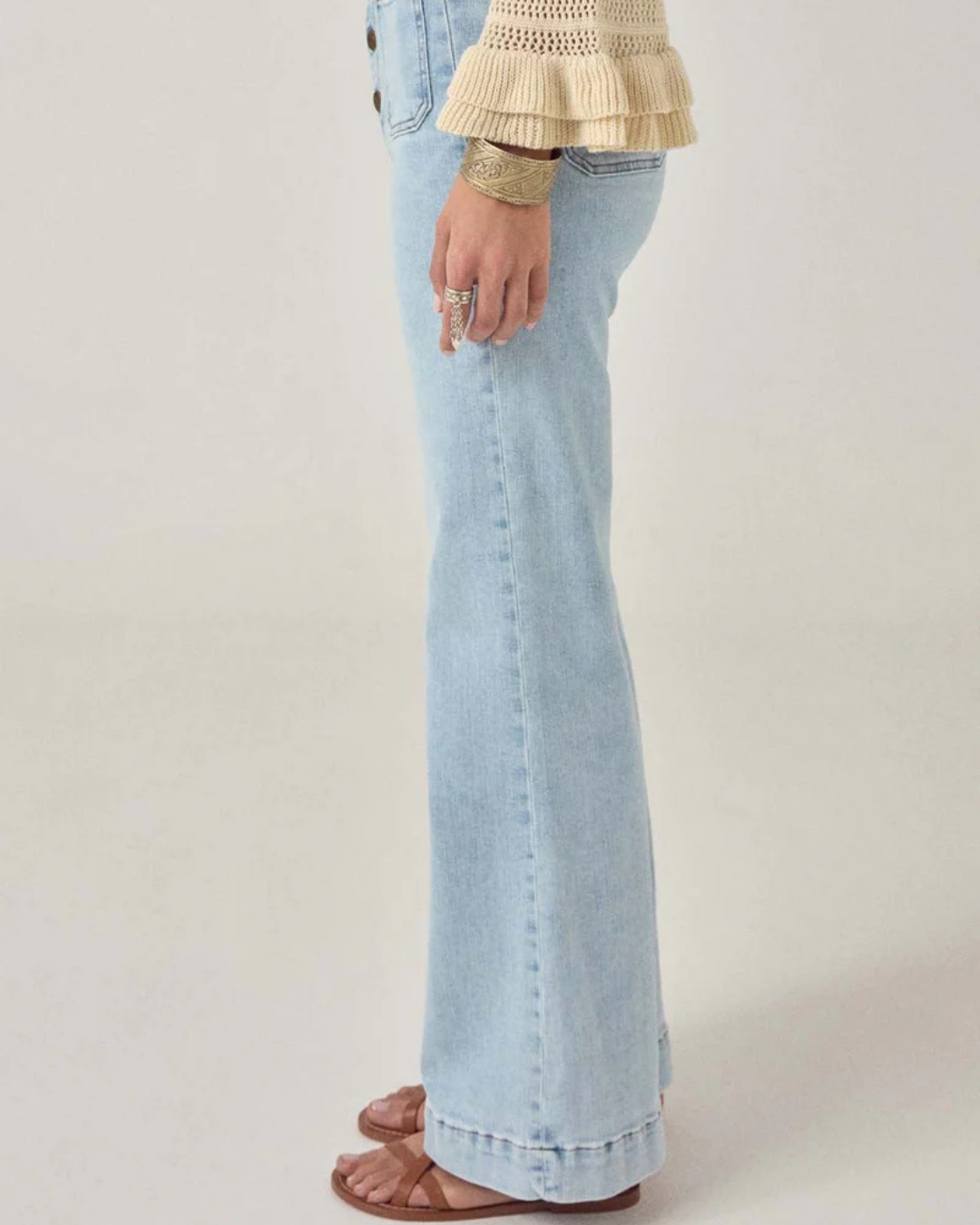 Charlie Pant in Bleach Blue by Maison Hotel