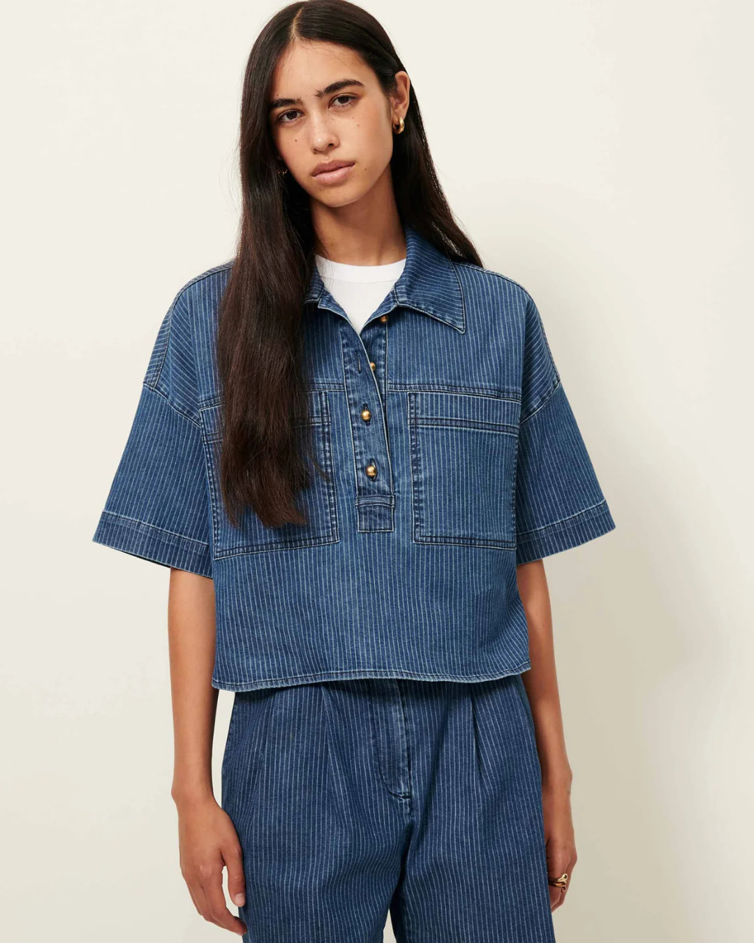 Newport Denim Overshirt in Regate Blue by Sessùn