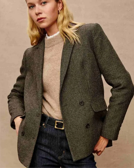 Jac Blazer in Camel & Black Herringbone by Rails