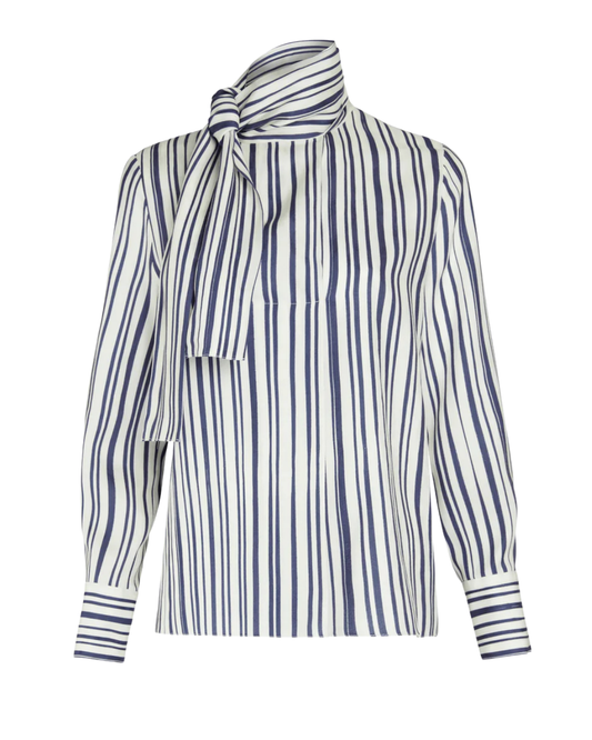 Viola Irregular Print Blouse in Navy by AKYN