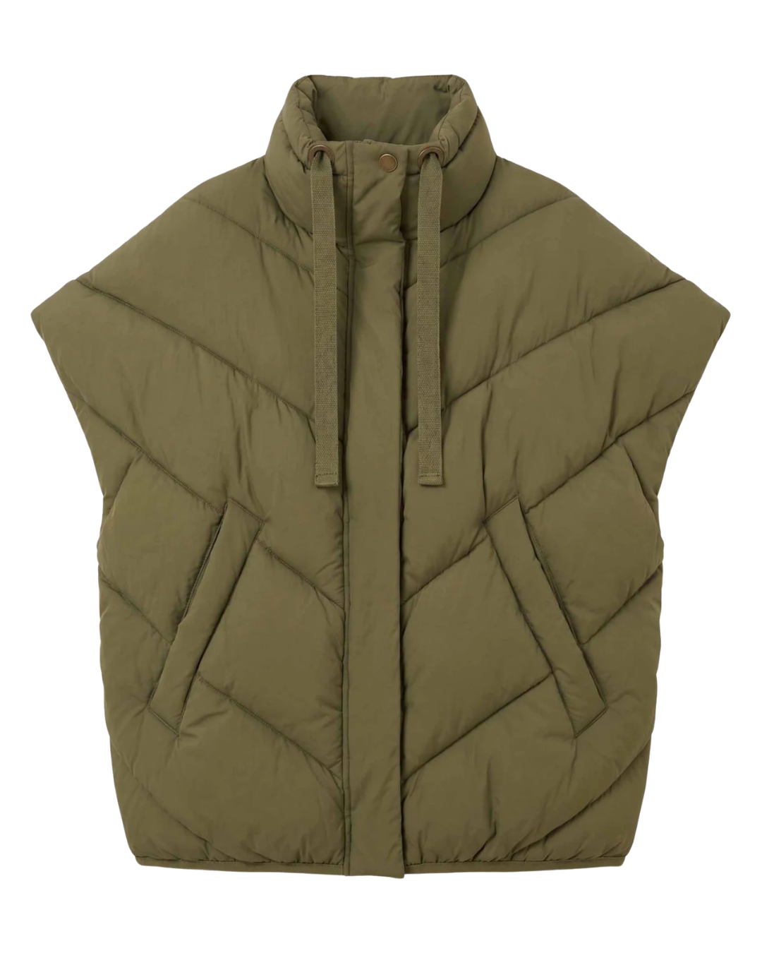 Franky Sleeveless Jacket in Olive by by-bar