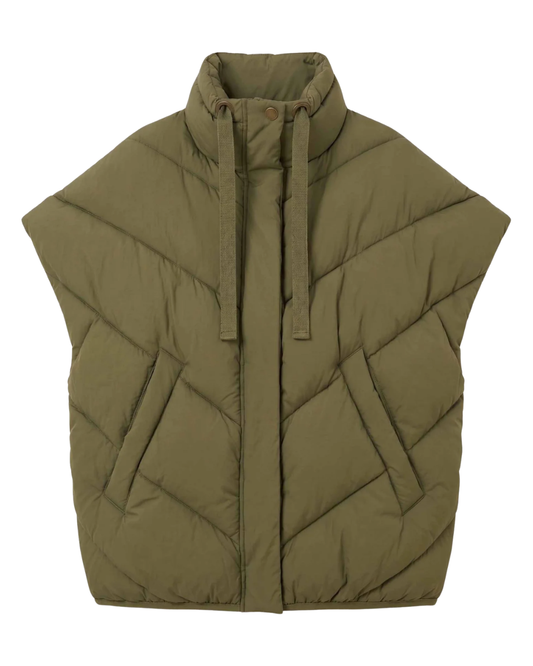 Franky Sleeveless Jacket in Olive by by-bar