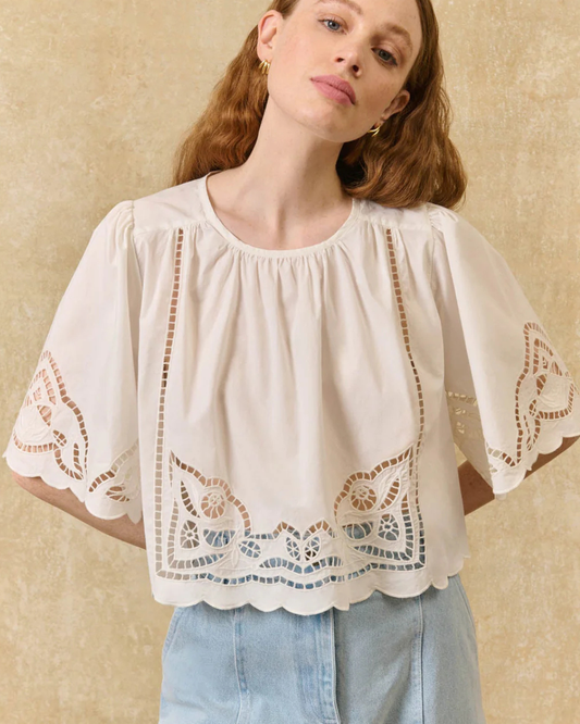 Louvia Blouse in Off White by Louise Misha