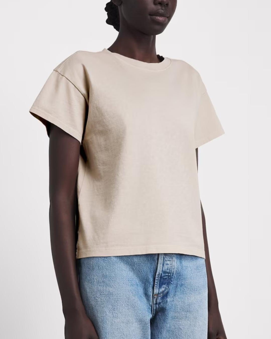 Kelly Boxy Tee in Soft Beige by Rag & Bone