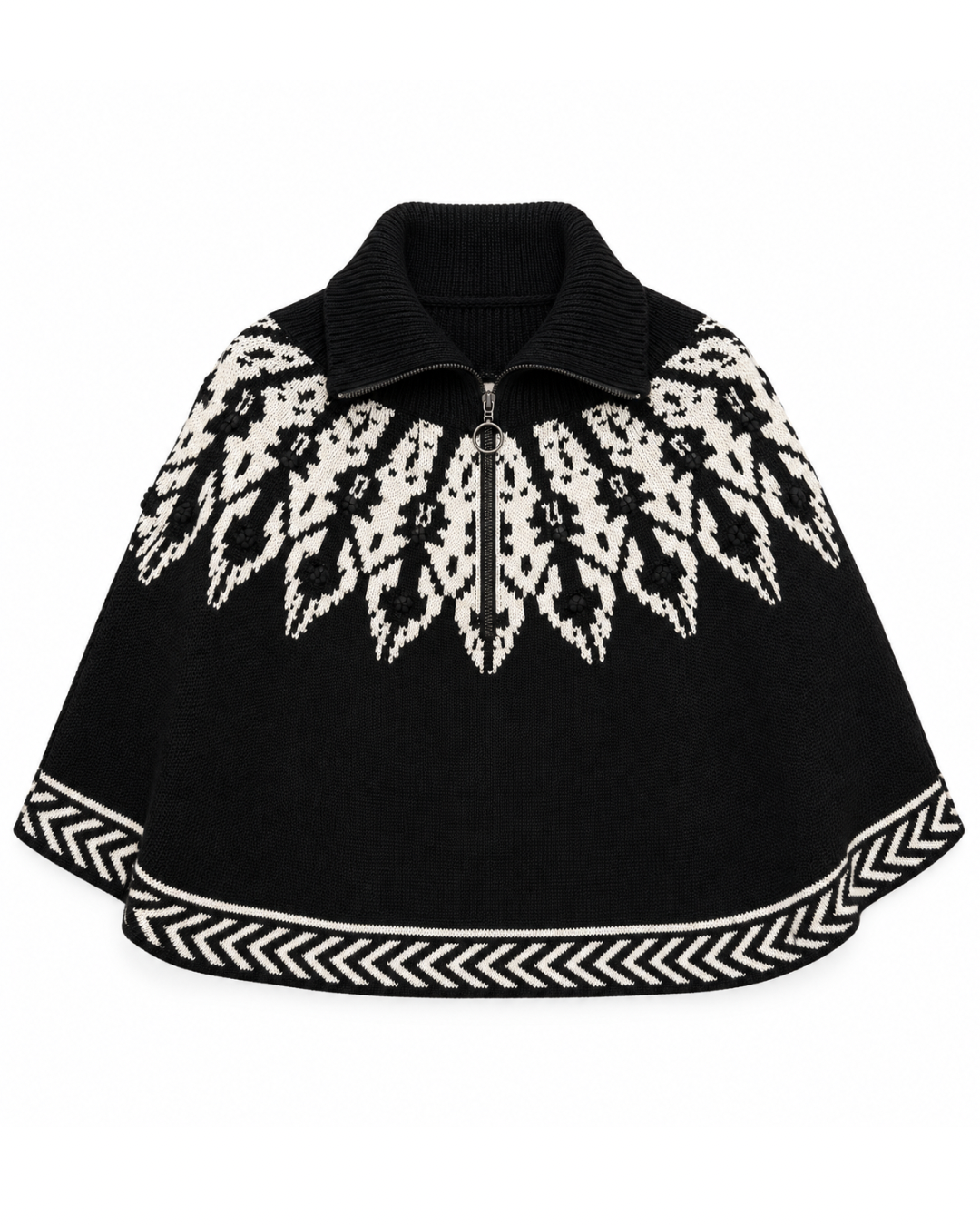 Mira Shoulder Warmer in Onyx Black with Vanilla by Scarlett Poppies
