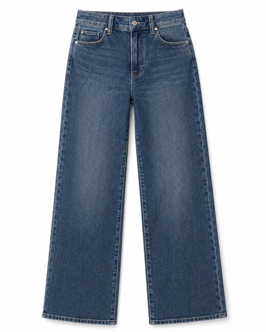Anessa 31” Seamed Beltloops Wide Leg Jeans in Bowery by PAIGE