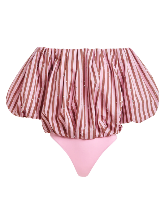 JayJay Rhinestone Puffy Top in Young Rose by Essentiel Antwerp