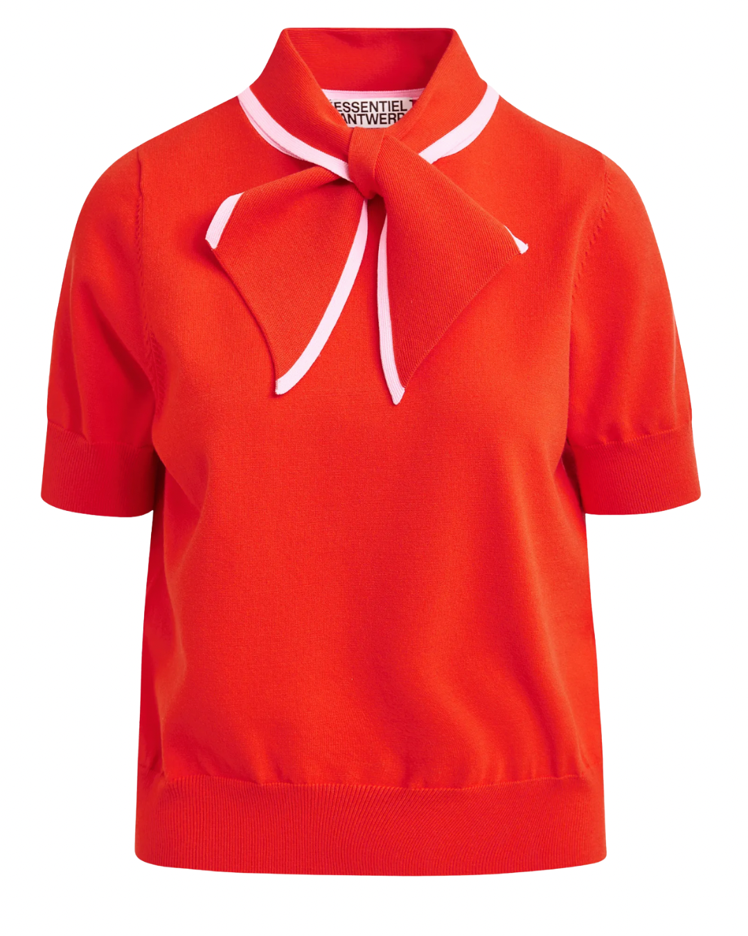 Jonda Contrast Colour Polo in Orange Brulee by Essentiel Antwerp