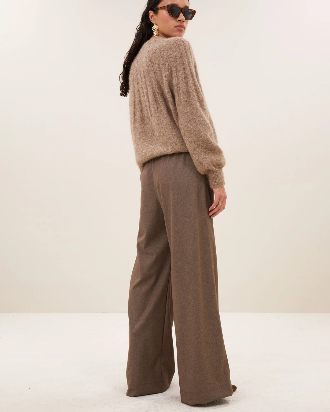 Benji Melange Pants in Biscuit Melee by by-bar
