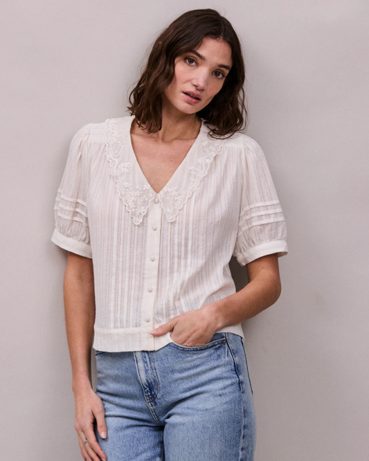 Loire Blouse in Vintage White by FAUNE