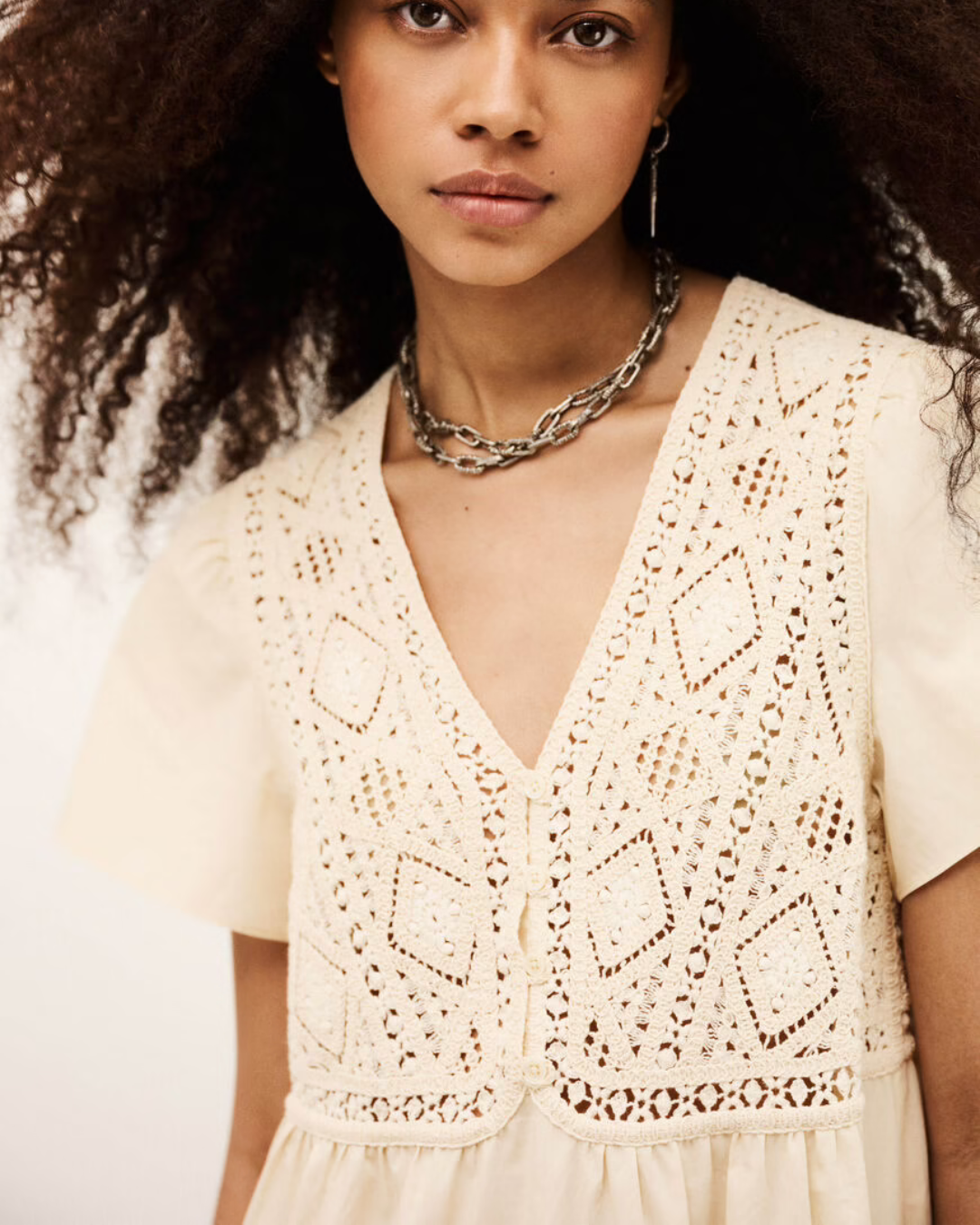 Sandy Dress in Ecru by BA&SH