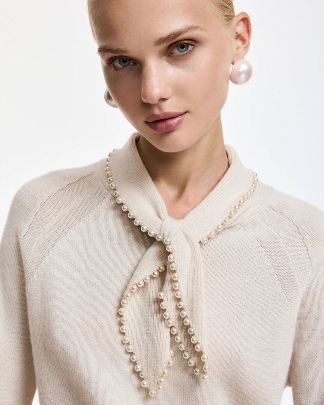 Kasa Pullover with Beads in Off White by Essentiel Antwerp