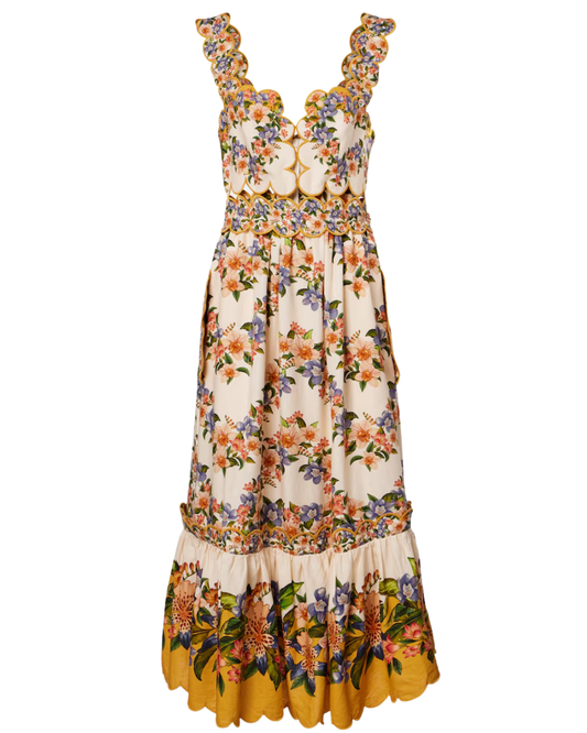 Hilo Stripes Sand Midi Dress by FARM Rio