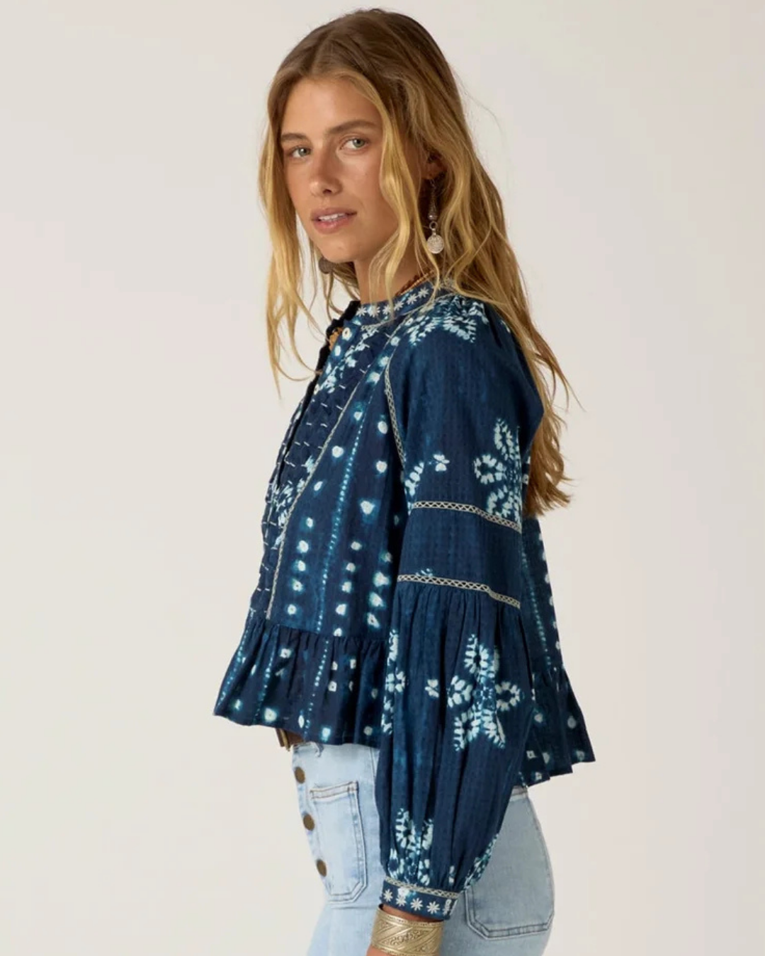 Sora Blouse in Ocean Ink by Maison Hotel