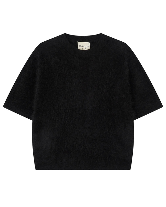 Cashmere Oversized Brushed T-shirt in Black by Jumper 1234