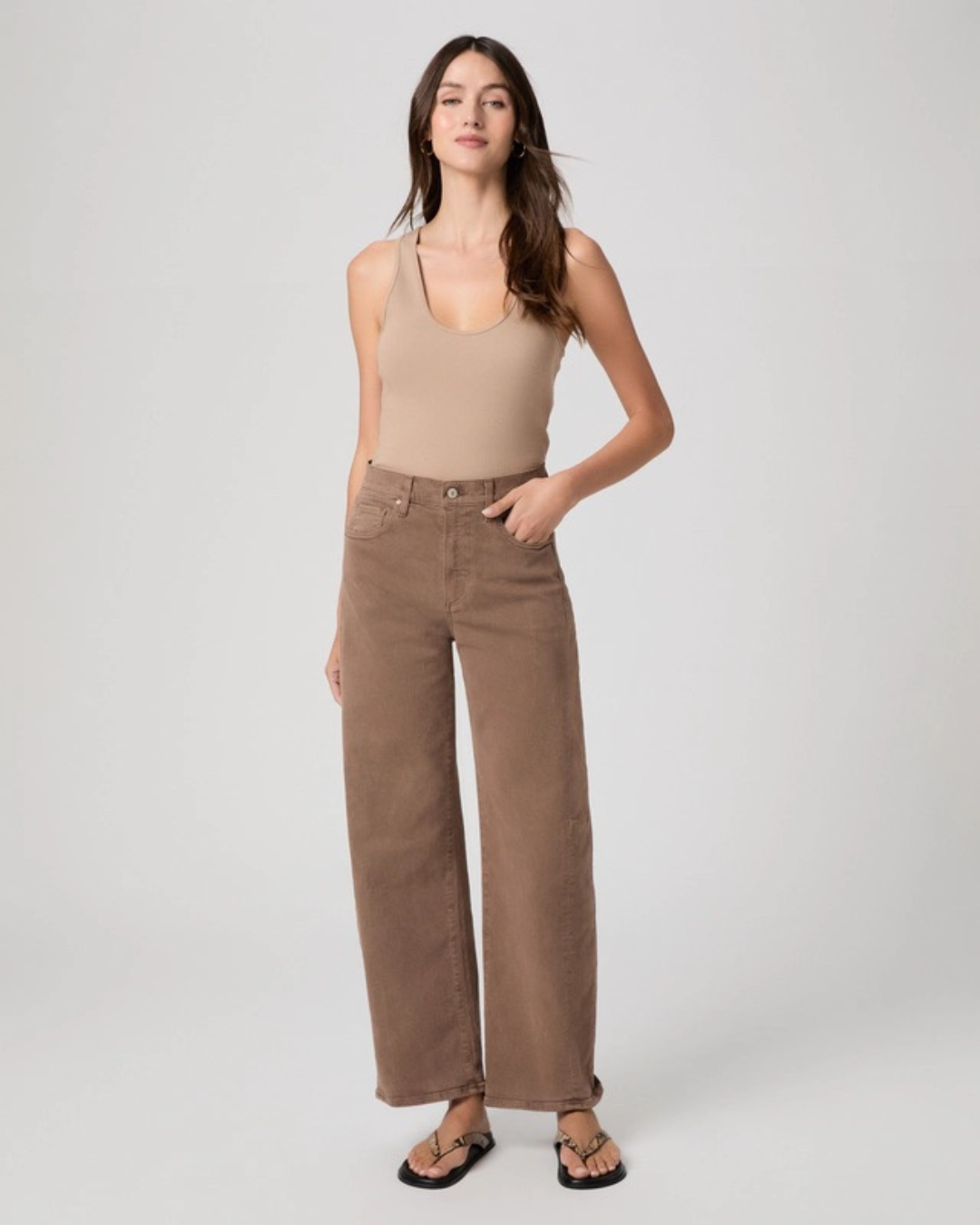 Arellia Skimmer Barrel Leg Jeans in Vintage Canewood by PAIGE