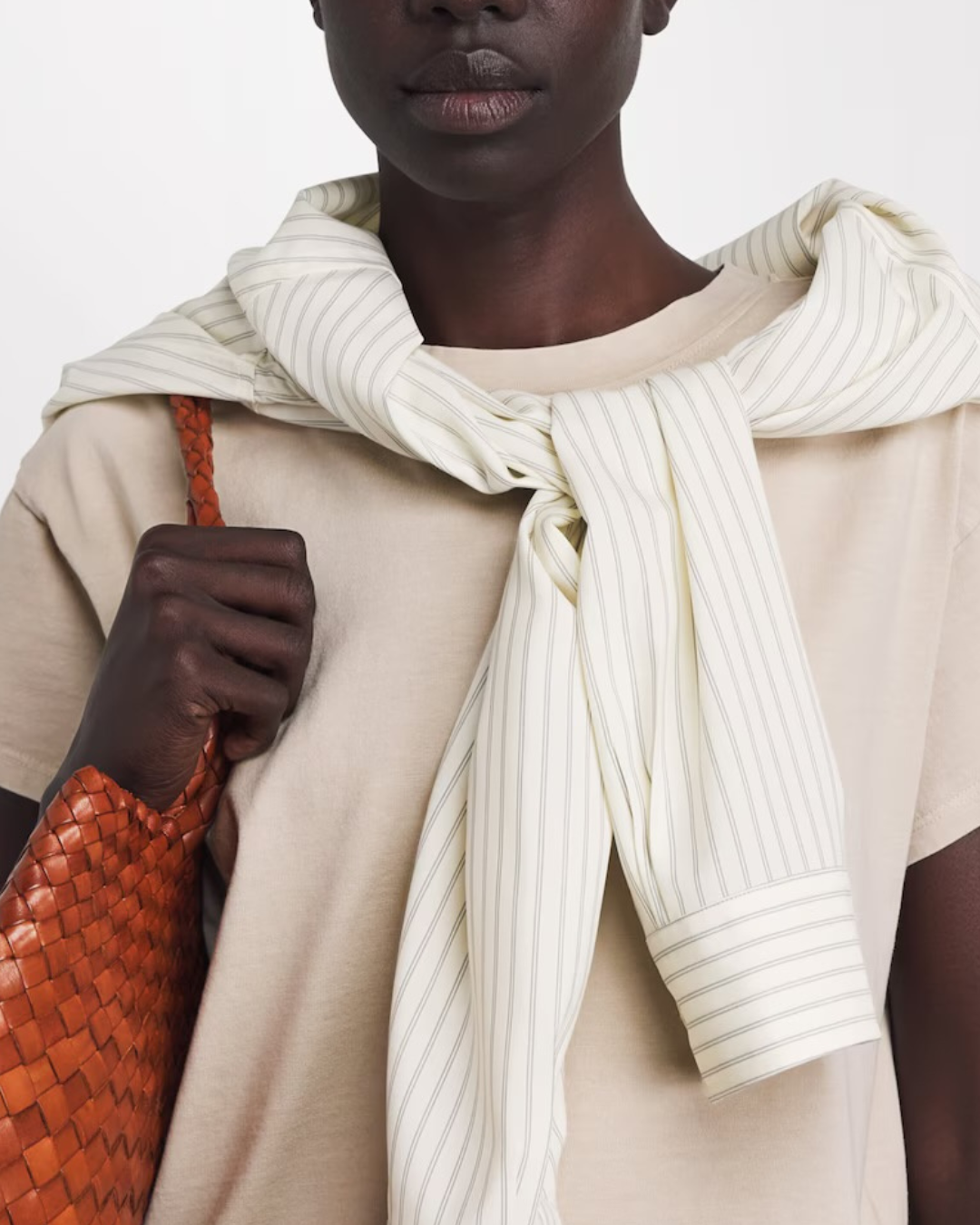 Kelly Boxy Tee in Soft Beige by Rag & Bone
