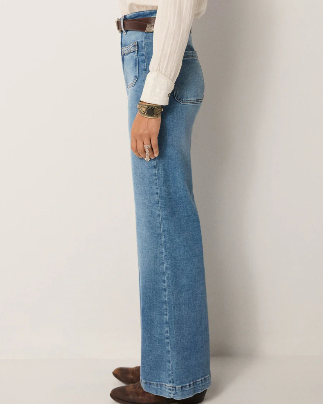 Giuletta Pant in Light Blue Denim by Maison Hotel