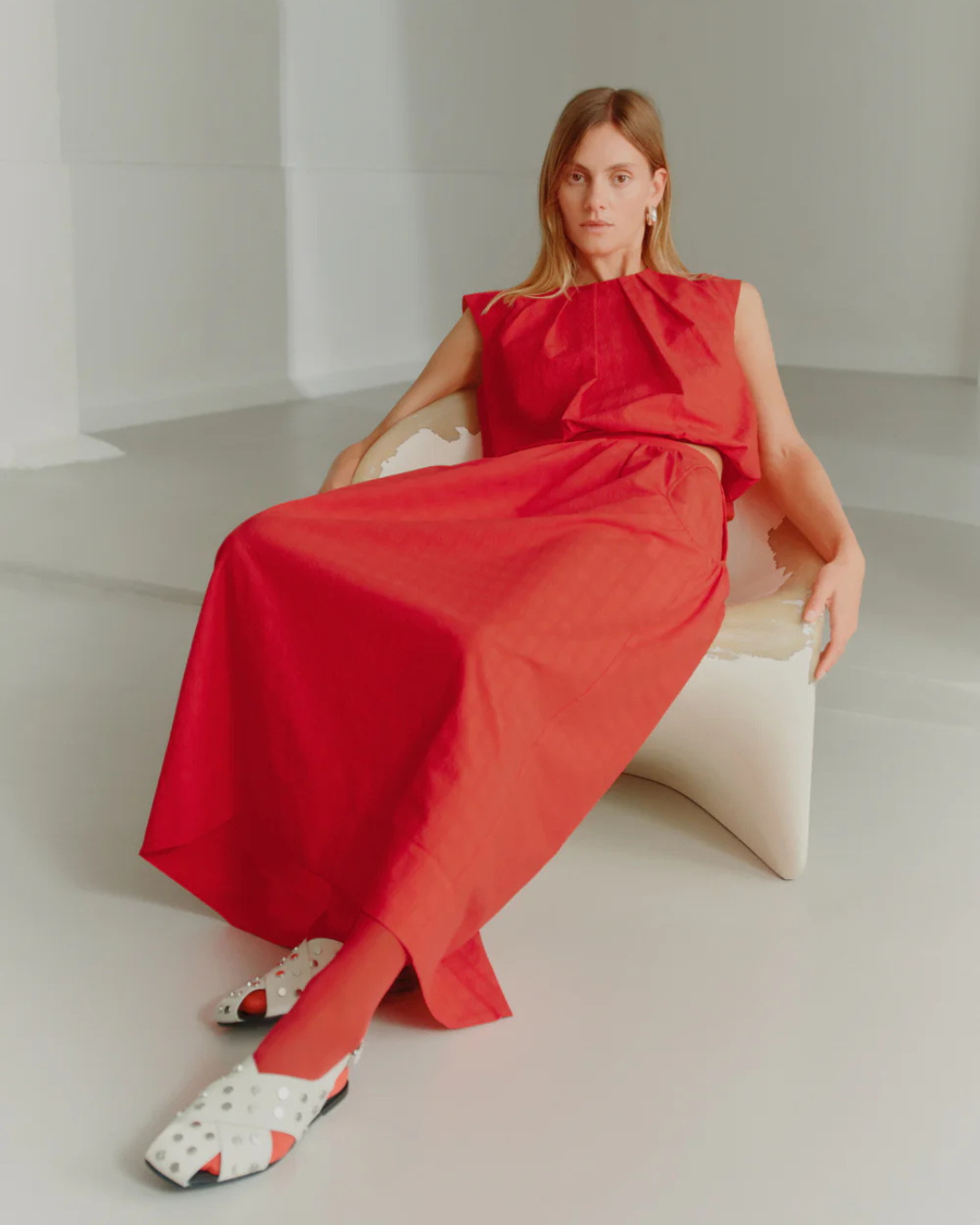 Jewel Top in Red Seersucker by Foemina