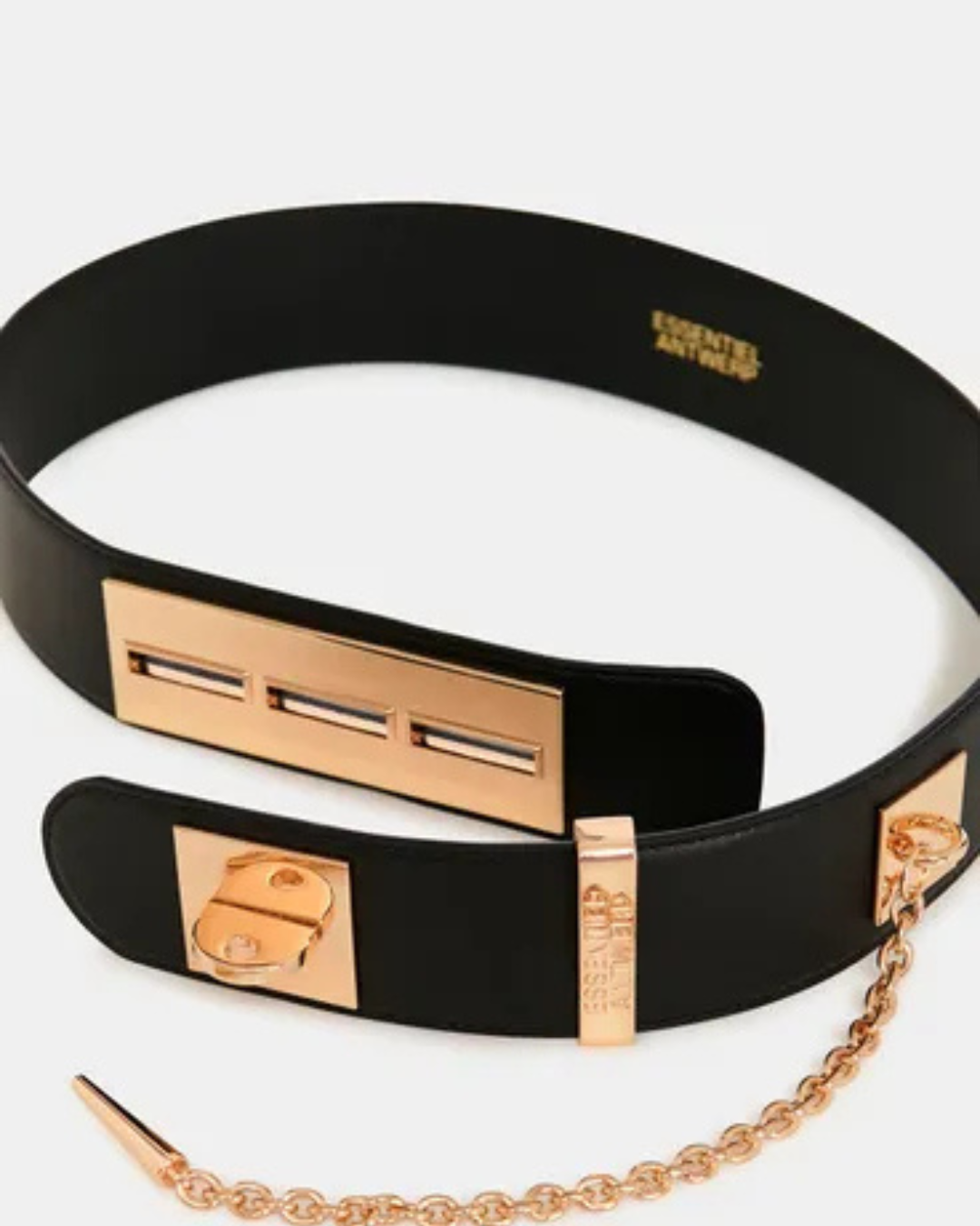 Gamme Leather Belt in Black by Essentiel Antwerp