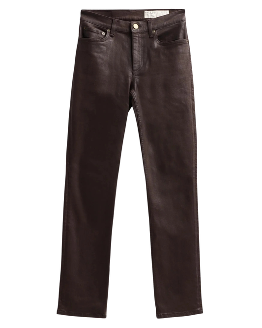 Flexi Wren Mid Rise Slim Jeans in Coated Brown by Rag & Bone