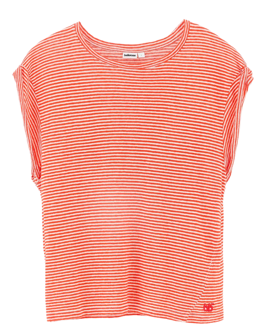 Vlyn Striped Tee in Red by Bellerose