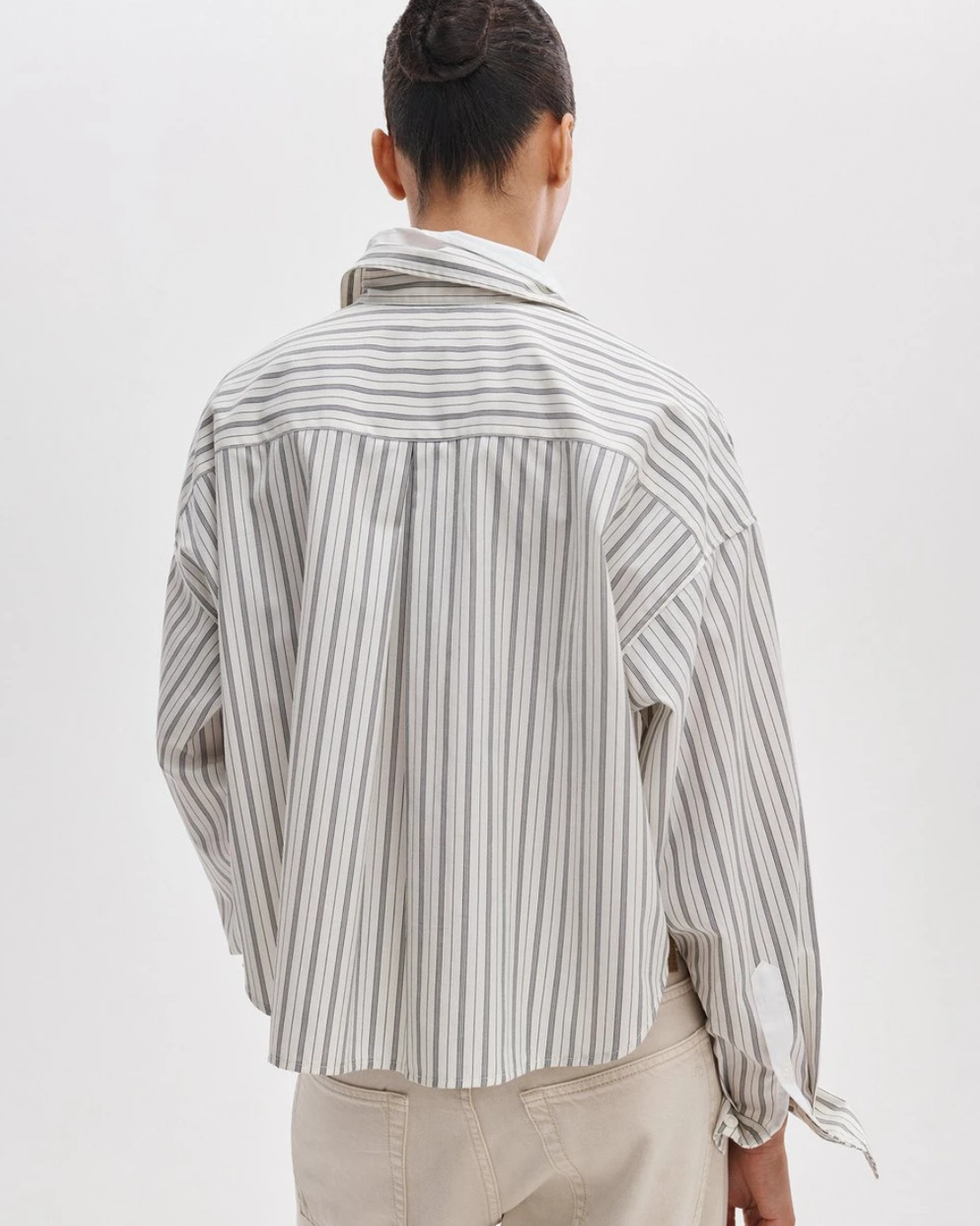 Marin Stripe Layered Shirt in Cream Stripe by Rag & Bone