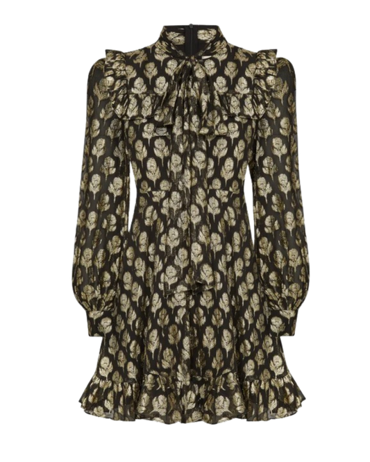 Gracie Dress in Black & Gold by Queens of Archive