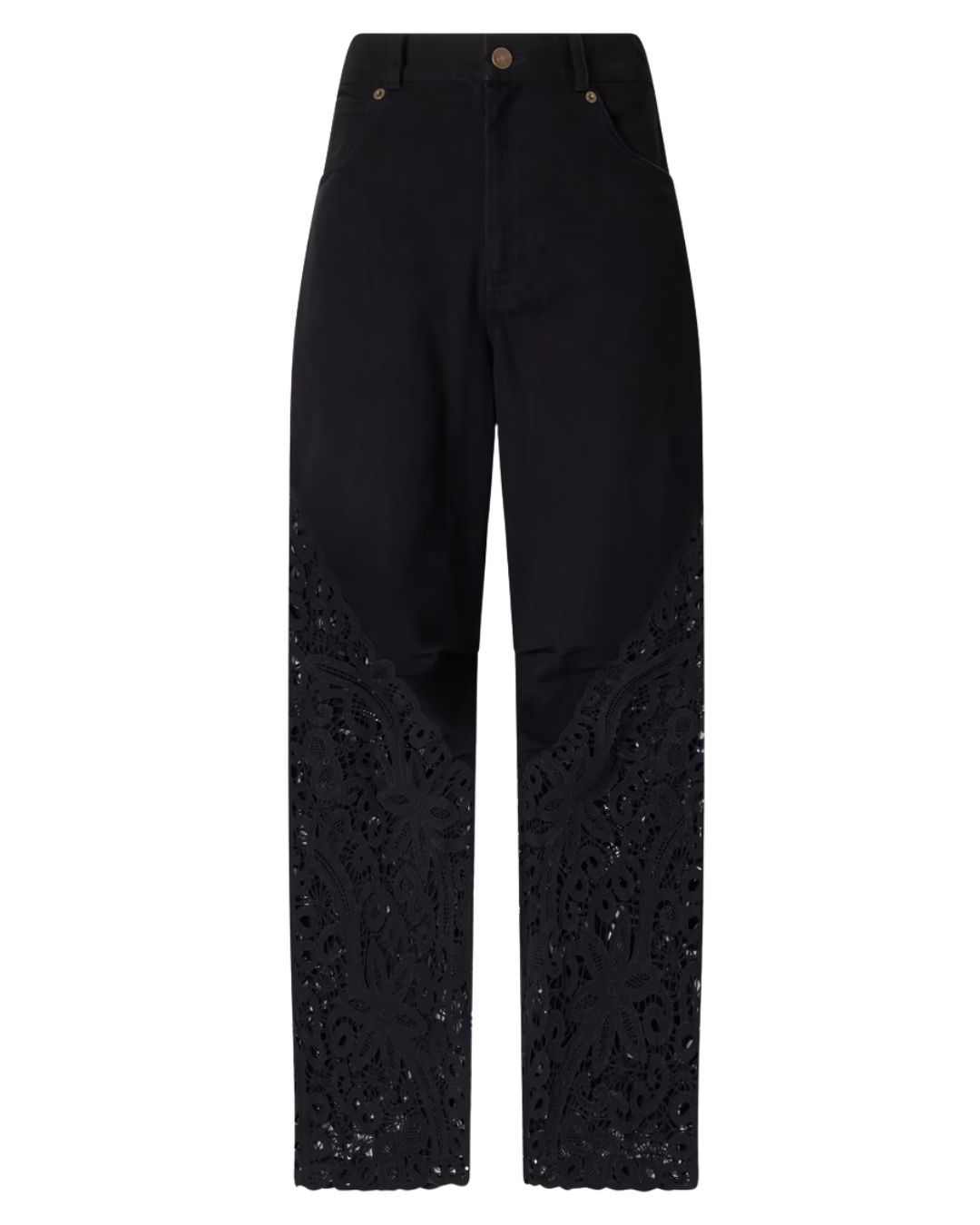 Shiloh Embroidered High Rise Jeans in Black by Sea NY