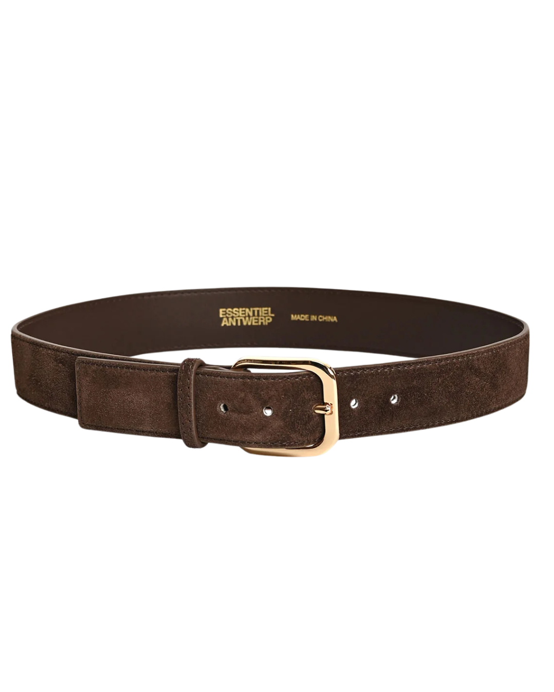 Kusual Leather Belt in Brown by Essentiel Antwerp
